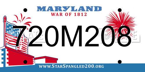 720M208 Maryland License Plate