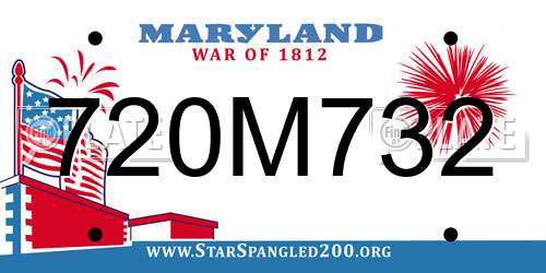 720M732 Maryland License Plate