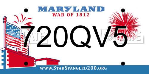 720QV5 Maryland License Plate