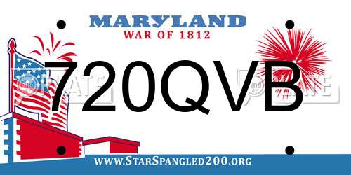 720QVB Maryland License Plate