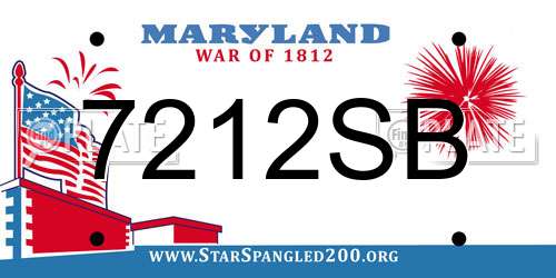 7212SB Maryland License Plate