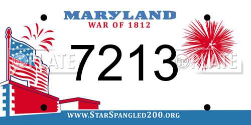 7213 Maryland License Plate