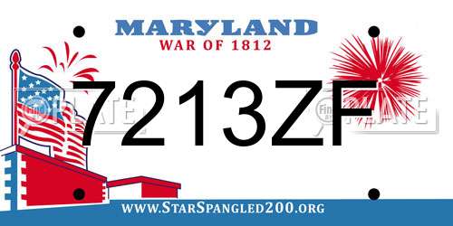 7213ZF Maryland License Plate
