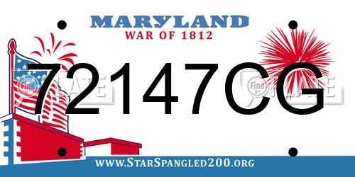 72147CG Maryland License Plate