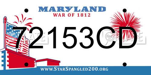 72153CD Maryland License Plate