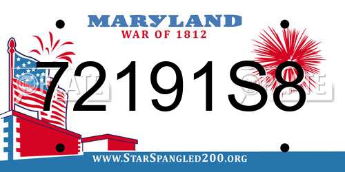72191S8 Maryland License Plate
