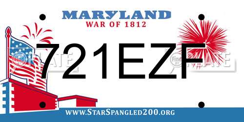 721EZF Maryland License Plate