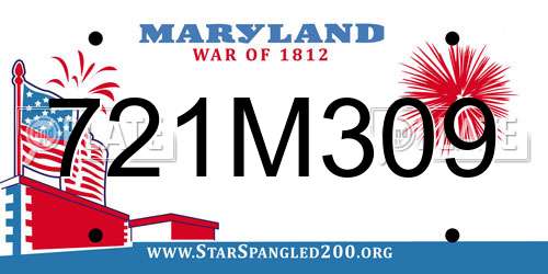 721M309 Maryland License Plate