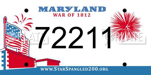72211 Maryland License Plate