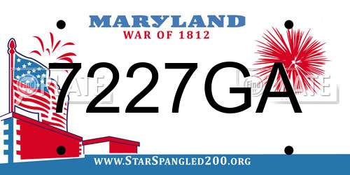 7227GA Maryland License Plate