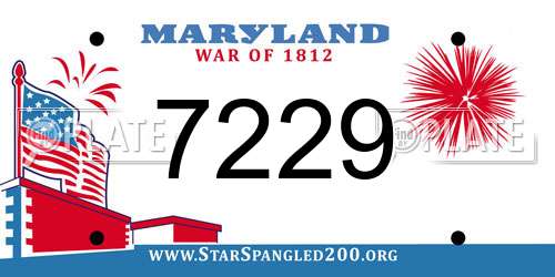 7229 Maryland License Plate