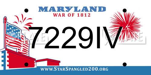 7229IV Maryland License Plate