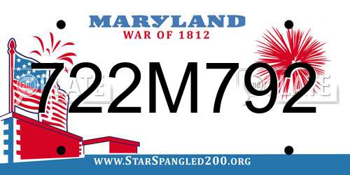 722M792 Maryland License Plate