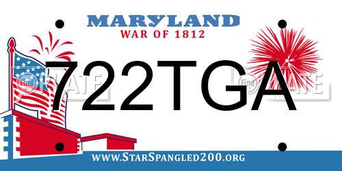 722TGA Maryland License Plate