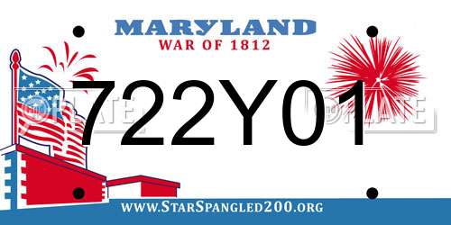 722Y01 Maryland License Plate