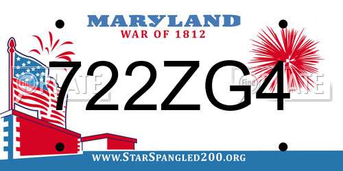 722ZG4 Maryland License Plate