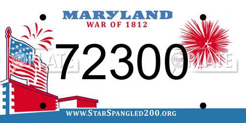 72300 Maryland License Plate