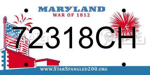72318CH Maryland License Plate