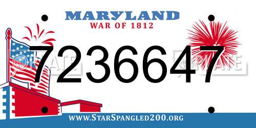 7236647 Maryland License Plate