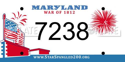 7238 Maryland License Plate