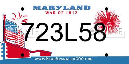723L58 Maryland License Plate