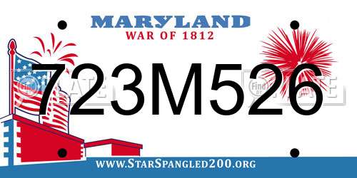 723M526 Maryland License Plate