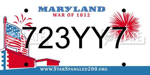 723YY7 Maryland License Plate