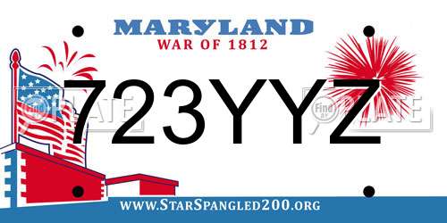 723YYZ Maryland License Plate