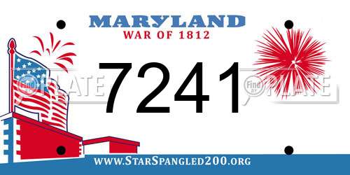 7241 Maryland License Plate