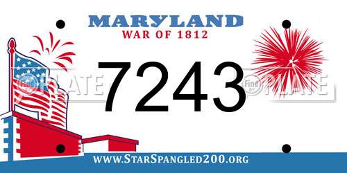 7243 Maryland License Plate