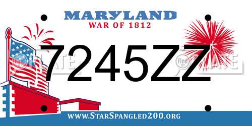 7245ZZ Maryland License Plate