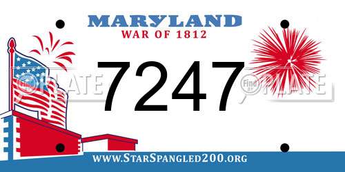 7247 Maryland License Plate