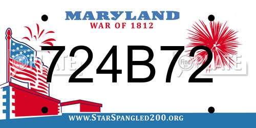 724B72 Maryland License Plate