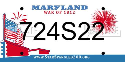 724S22 Maryland License Plate