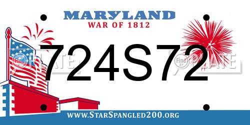 724S72 Maryland License Plate