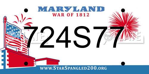 724S77 Maryland License Plate