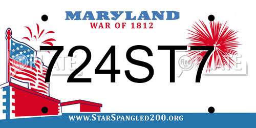 724ST7 Maryland License Plate