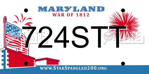 724STT Maryland License Plate