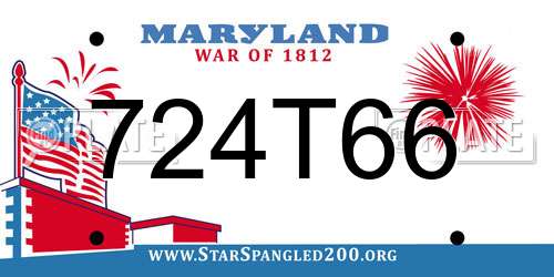 724T66 Maryland License Plate