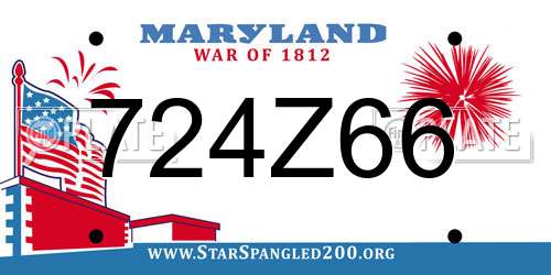 724Z66 Maryland License Plate