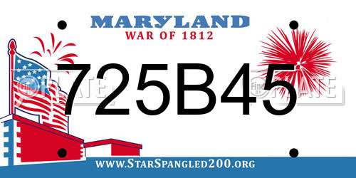 725B45 Maryland License Plate