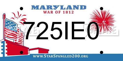 725IE0 Maryland License Plate