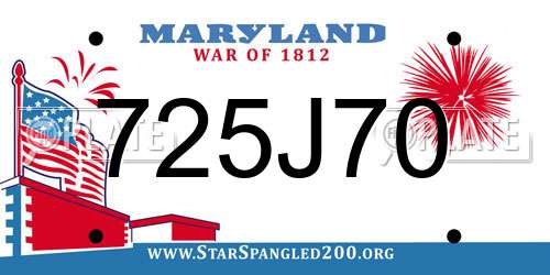 725J70 Maryland License Plate