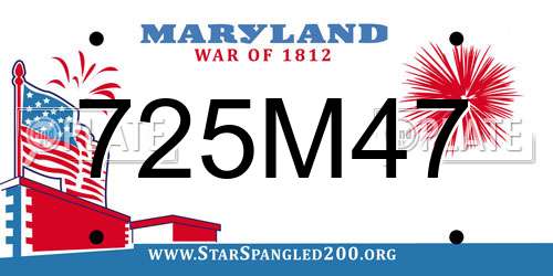 725M47 Maryland License Plate