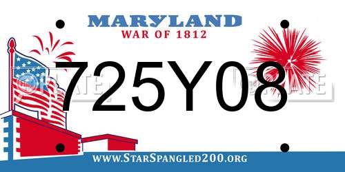 725Y08 Maryland License Plate