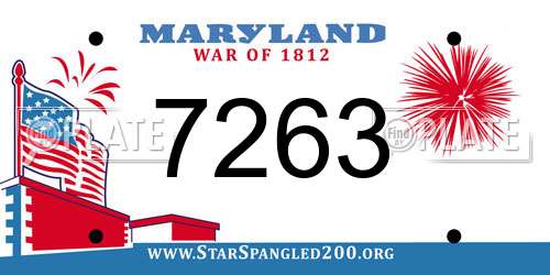 7263 Maryland License Plate