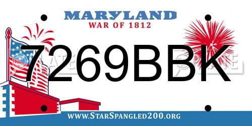 7269BBK Maryland License Plate