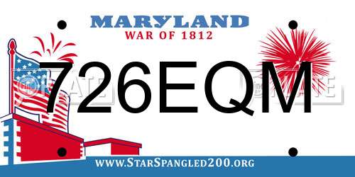 726EQM Maryland License Plate