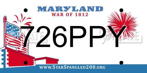 726PPY Maryland License Plate