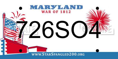 726SO4 Maryland License Plate
